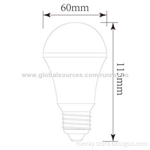 3W A19 LED Bulb, High-power, 80-110lm/W, High-brightness/72-hour Aging Time/2 or 3-year Warranty, CENew